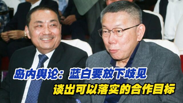 岛内舆论:蓝白要放下歧见,谈出可以落实的合作目标