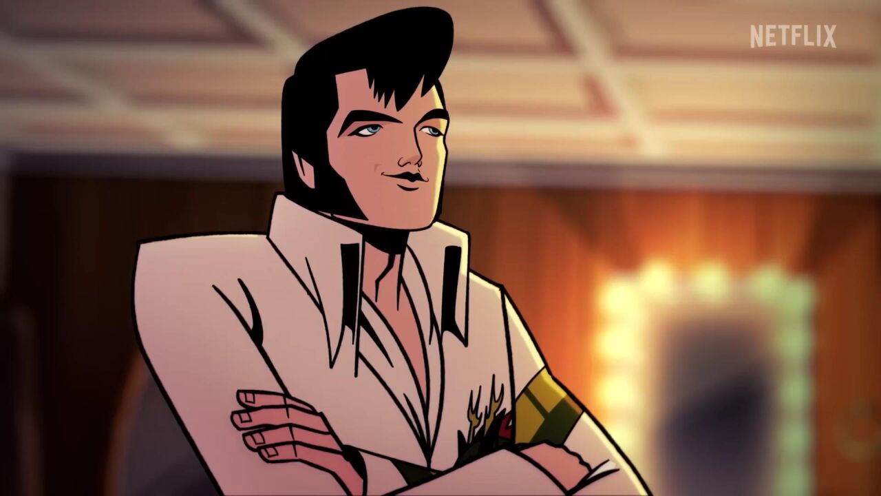 netflix犯罪动作喜剧动画《特工猫王》预告,马修·麦康纳配音