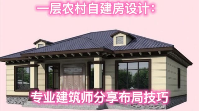 一层农村自建房设计:专业建筑师分享布局技巧