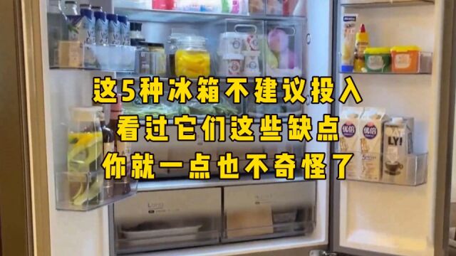 这5种冰箱,不建议投入,看过它们这些缺点你就一点也不奇怪了