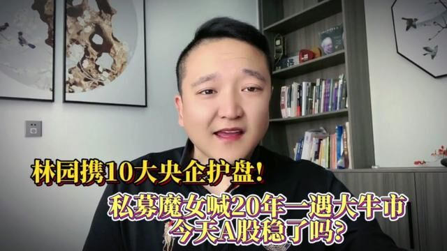 林园携10大央企护盘,私募魔女喊20年一遇牛市,今天A股稳了吗? #上证指数 #证券 #大盘