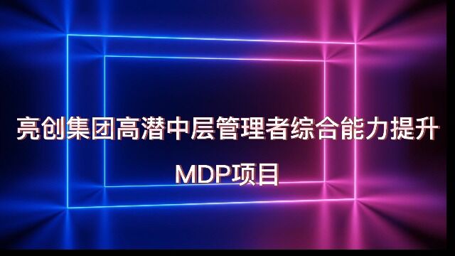 亮创集团MDP项目第二阶段说明会&首期集训圆满结束