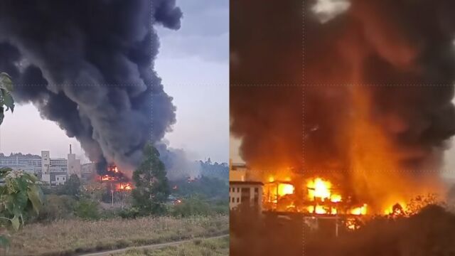 湖南衡南县一化工厂发生爆炸,现场浓烟滚滚火光冲天,官方回应