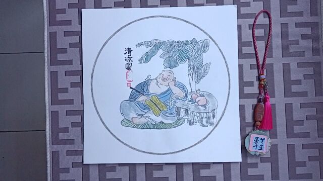 原创国画作品(写意人物清凉图)