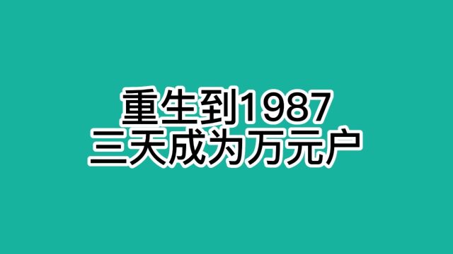 第一集:重生到1987,我只用了三天成为万元户