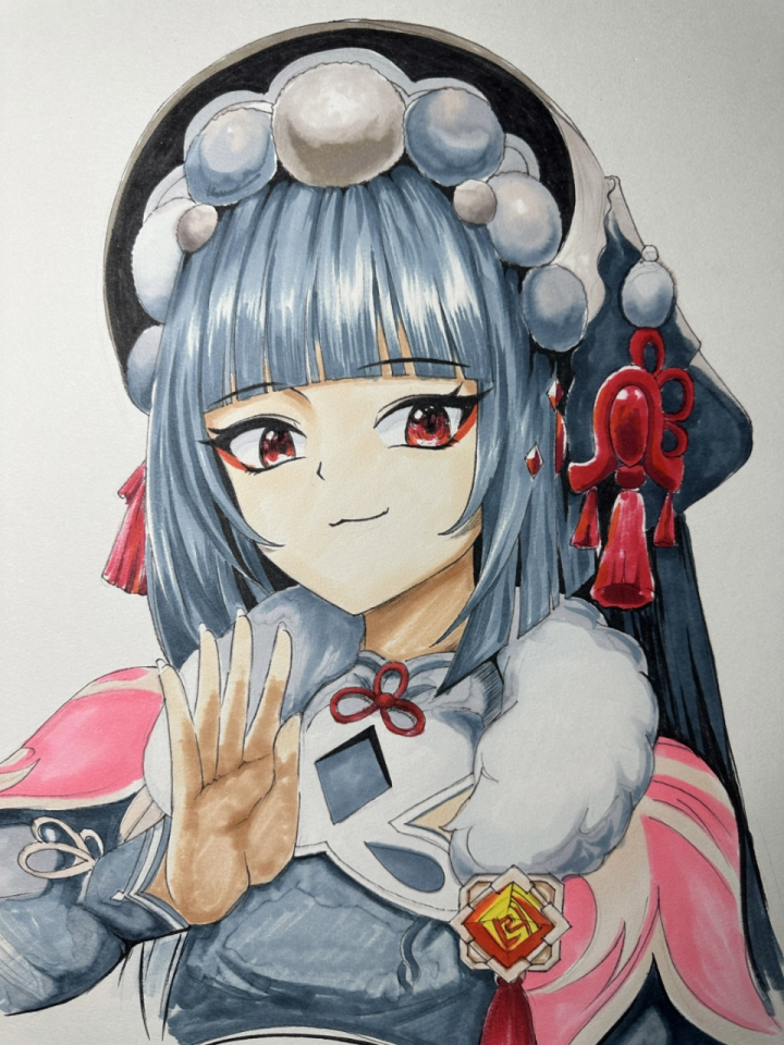 原神角色云堇上色绘画过程图