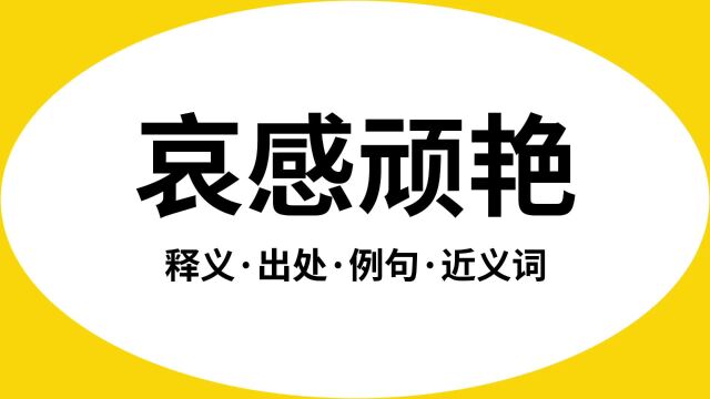 “哀感顽艳”是什么意思?