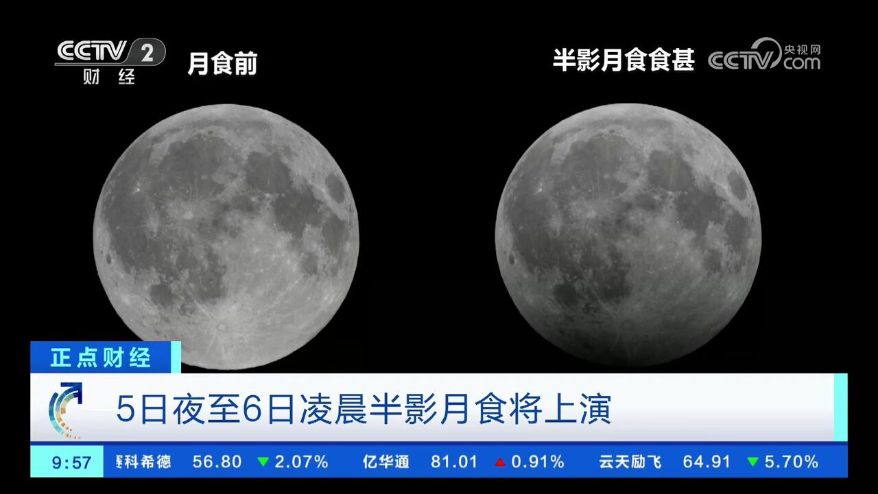 5日夜至6日凌晨半影月食上演