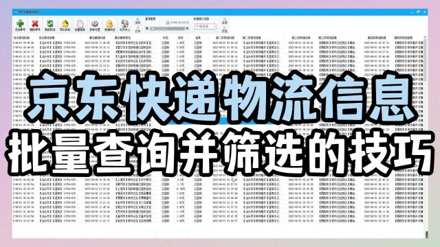 掌握京东快递物流信息批量查询和筛选技巧,实现高效快递处理