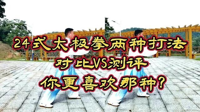 一人一太极,这两种24式太极拳风格您更喜欢哪种?又那种更正确呢 #太极养生 #太极教学 #太极养生#太极拳