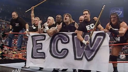 ECW全体入侵，数十人大混战上演，RAW不敌！