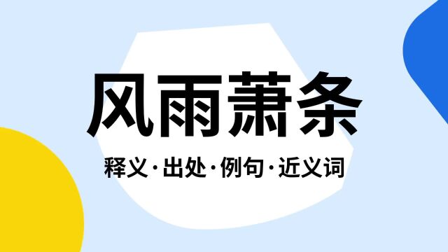 “风雨萧条”是什么意思?