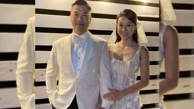 黄心颖与鼓手男友泥鯭举行婚礼 鸽子蛋钻戒好耀眼