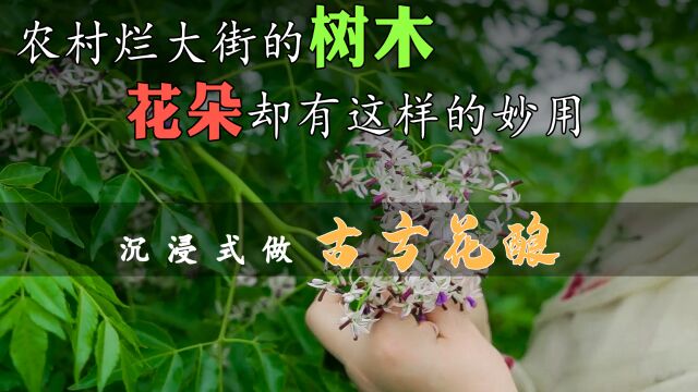 去农村狂采一篮楝花,做一桶古人吃的花酿