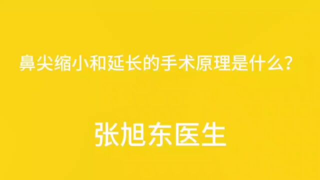 鼻尖缩小和延长的手术原理是什么?【张旭东医生】