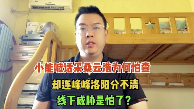 小能喊话采桑云浩为何怕查?却连封封洛阳分不清,线下威胁是怕了