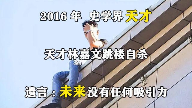 2016年,史学界天才林嘉文跳楼自杀,遗言:未来没有任何吸引力