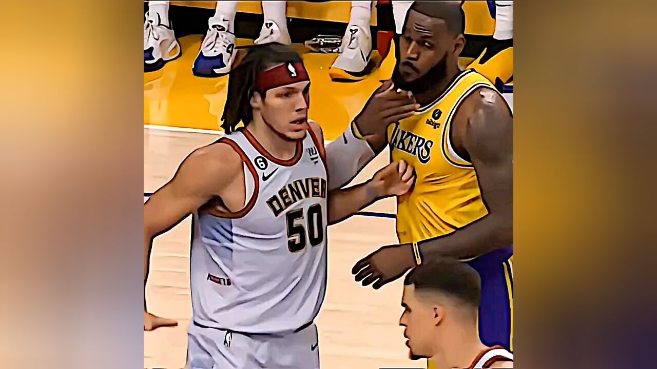 湖人vs掘金g4第二节詹姆斯与戈登发生冲突tt前来解围#詹姆斯