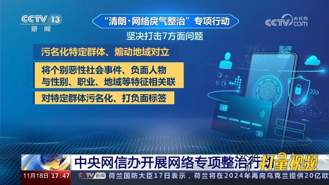 中央网信办开展网络专项整治行动