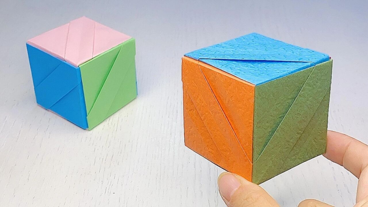 一张纸折立方体图片
