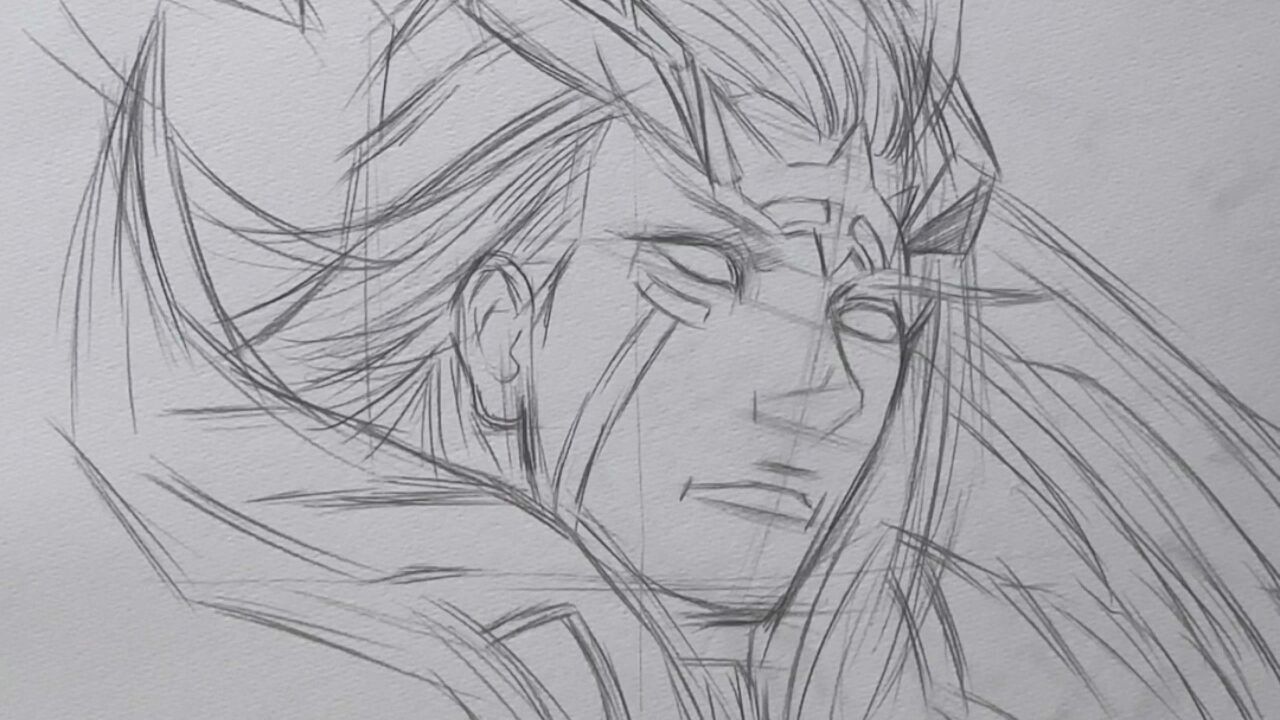 后羿玩的最多的一个角色,就先试着画一个起稿