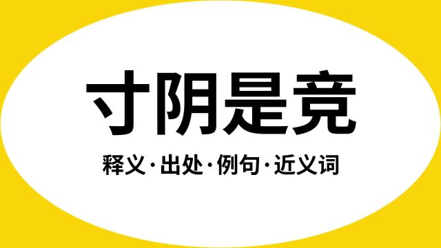 “寸阴是竞”是什么意思?