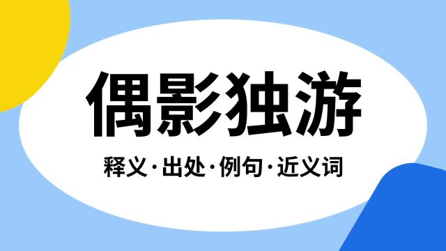 “偶影独游”是什么意思?