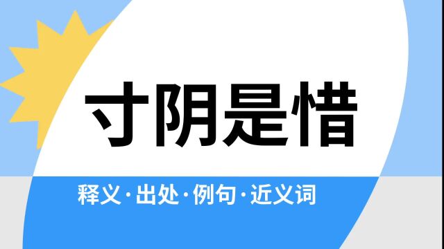 “寸阴是惜”是什么意思?