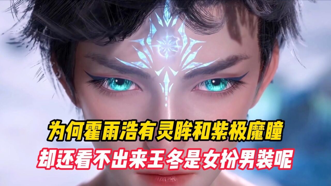 为何霍雨浩有灵眸和紫极魔瞳,却还看不出来王冬是女扮男装呢