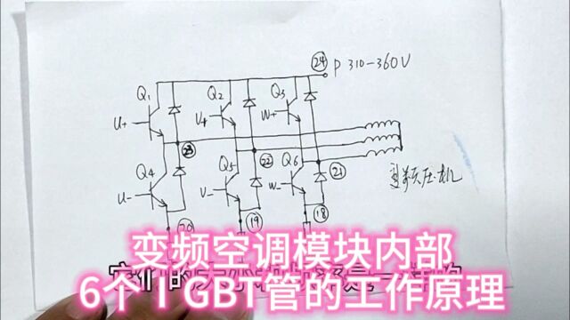 变频空调模块内部六个Ⅰgbt管的工作原理