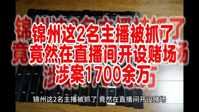 锦州这2名主播被抓了,竟然在直播间开设赌场,涉案1700余万