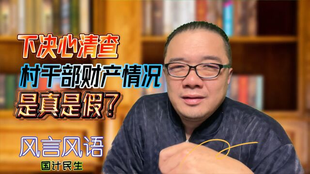 下决心清查村干部财产情况是真是假?