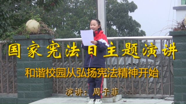 国家宪法日主题演讲:和谐校园从弘扬宪法精神开始(演讲:周子菲)