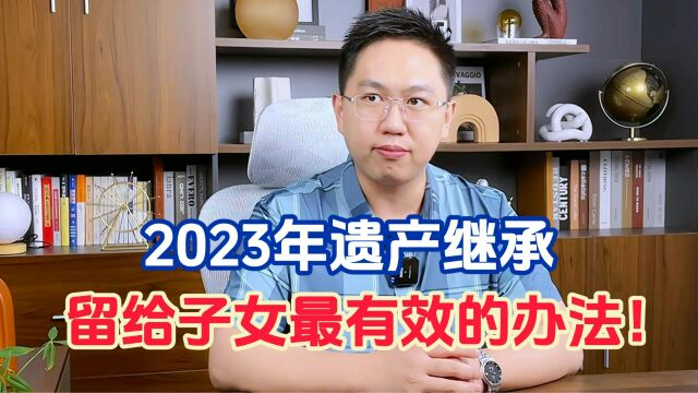 2023年遗产继承|给子女独自继承最有效的方法