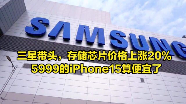 三星带头存储芯片价格要涨20%,5999的iPhone15算便宜了