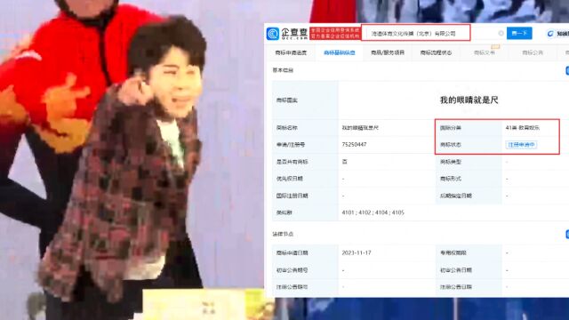 王濛公司注册商标“我的眼睛就是尺”,目前商标状态为申请中