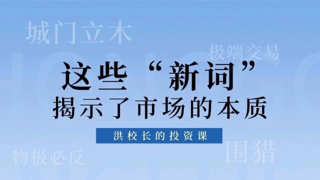 【视频】洪榕:这些“新词”揭示了市场的本质