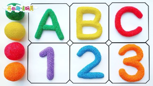 玩具动画：用黏土创建ABC字母和123数字，早教认知有趣游戏！