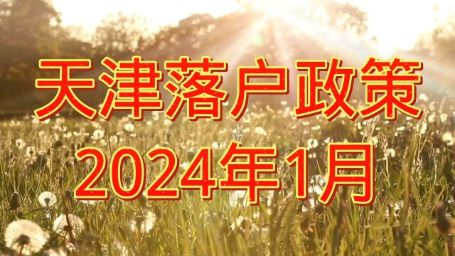 天津落户政策2024年