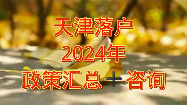 天津落户2024年政策