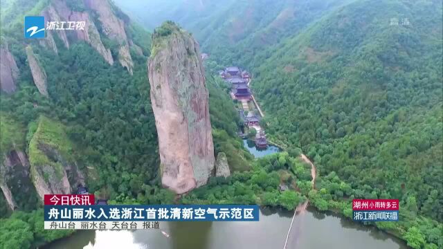 今日快讯:舟山丽水入选浙江首批清新空气示范区