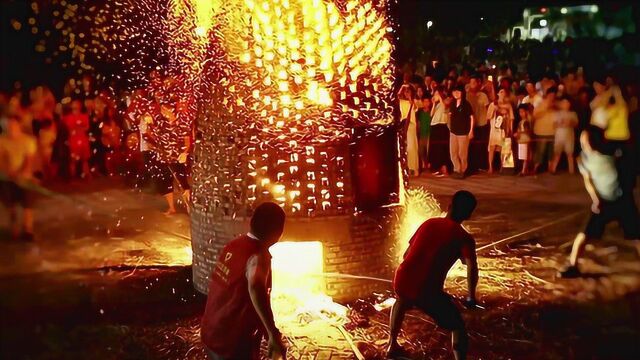 烧番塔,映明月!佛山仙岗村这项中秋民俗照亮了整个夜空