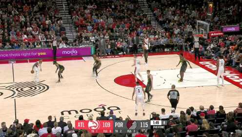 《NBA全场回放》【原声回放】老鹰vs开拓者加时赛 OT1 CJ内线外线予取予求