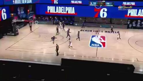 《NBA全场回放》【回放】NBA热身赛：灰熊vs费城第3节 西蒙斯命中底角三分