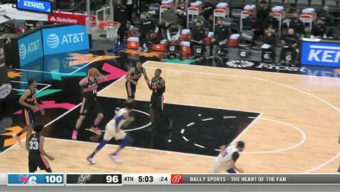 《NBA全场回放》费城vs马刺第4节英文原声回放
