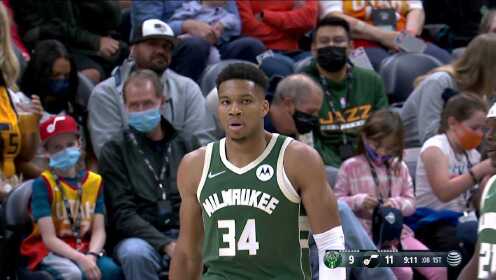 《NBA全场集锦》碾压防线 字母哥单打戈贝尔完成2+1