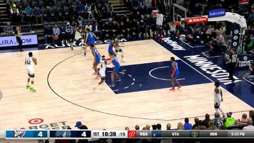 《NBA全场集锦》【原声】雷霆90-98森林狼 唐斯17+16爱德华兹底角三分杀死比赛