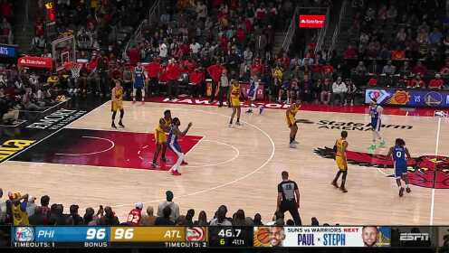 《NBA全场集锦》【原声】费城98-96老鹰 大帝恩比德夺命中投准绝杀老鹰