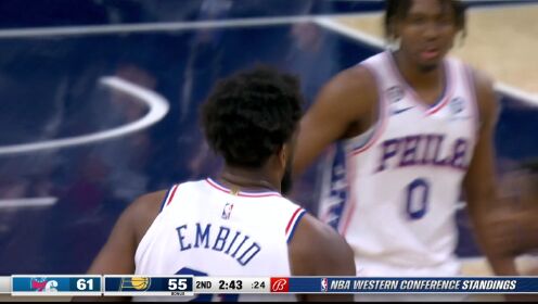 《NBA全场集锦》过于轻松了吧！恩比德马克西中投+上篮连取4分