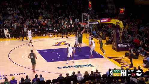 洛杉矶湖人_NBA常规赛:凯尔特人122-118湖人_一个击地传球刺穿防守詹姆斯助飞布莱恩特双手飞扣_高清1080P在线观看平台_腾讯视频